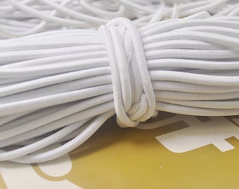 5Yds weiß elastische Schnur, 4mm Runde elastische Schnur, Stretch Schnur, Stretch-Drawstring, elastische Seil Handwerk DIY, Nylon gewickelt Gummi