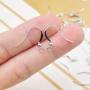 May include: Two silver earring hooks with a small ball at the end of each hook.