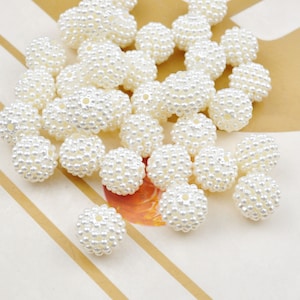 30-200Pcs White Round Shape,Small Round beads,Acrylic Ribbon Round Beads,ABS White Pearly Pearl Ball Beads, Jewelry Supply,12mm
