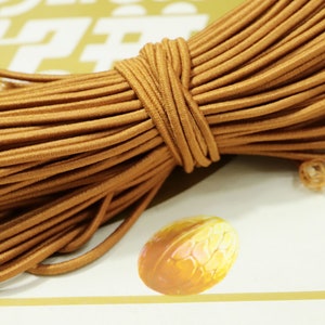 5 meters 2.5mm round elastic cord,Brown Stretch cord, stretch elastic string,Beading Cord,DYI masks, jewellery,Nylon wrapped Rubber.