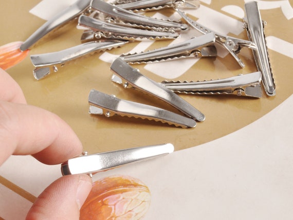 50 Fermagli Per Capelli In Metallo Argento Coccodrillo, 4 Cm, Clip Per Capelli, Piccoli Accessori Per Capelli, Clip Per Capelli Fai Da Te, Fermagli Per Capelli Piatti Per Donne E Ragazze