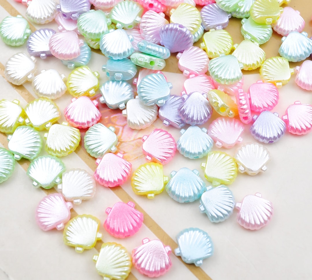 150pcs Assorted Shell,shell Beads,acrylic Shell Craft Beads,pastel ...