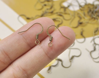100pcs Bronze Plated French Hook Earwire, Earring Hook, Fish Hook
