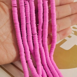 Polymer clay beads,6mm Orchid Round shaped beads,African Vinyl Disc Bead,jewelry beads bracelet beads,Heishi Beads,16 inch strand,42#