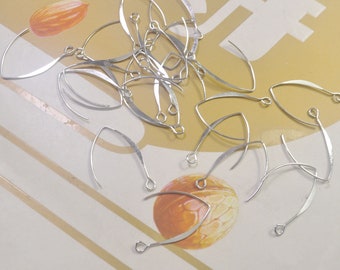 V Shape Ear Wires ,30 Pcs Rhodium Ear Wires, Earrings Hooks, Settings Base For Jewelry Making Findings ,Accessories DIY ,28mm
