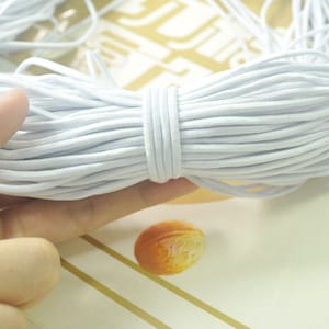 5 meters 2.5mm round elastic cord,White Stretch cord, stretch elastic string,Beading Cord,DYI masks, jewellery,Nylon wrapped Rubber.