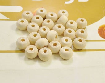 50pcs 13mm Round Flat Wooden beads with 4mm hole,Unfinished Natural Small Wood bead Charm bracelet.wood beads neckalce pendant.