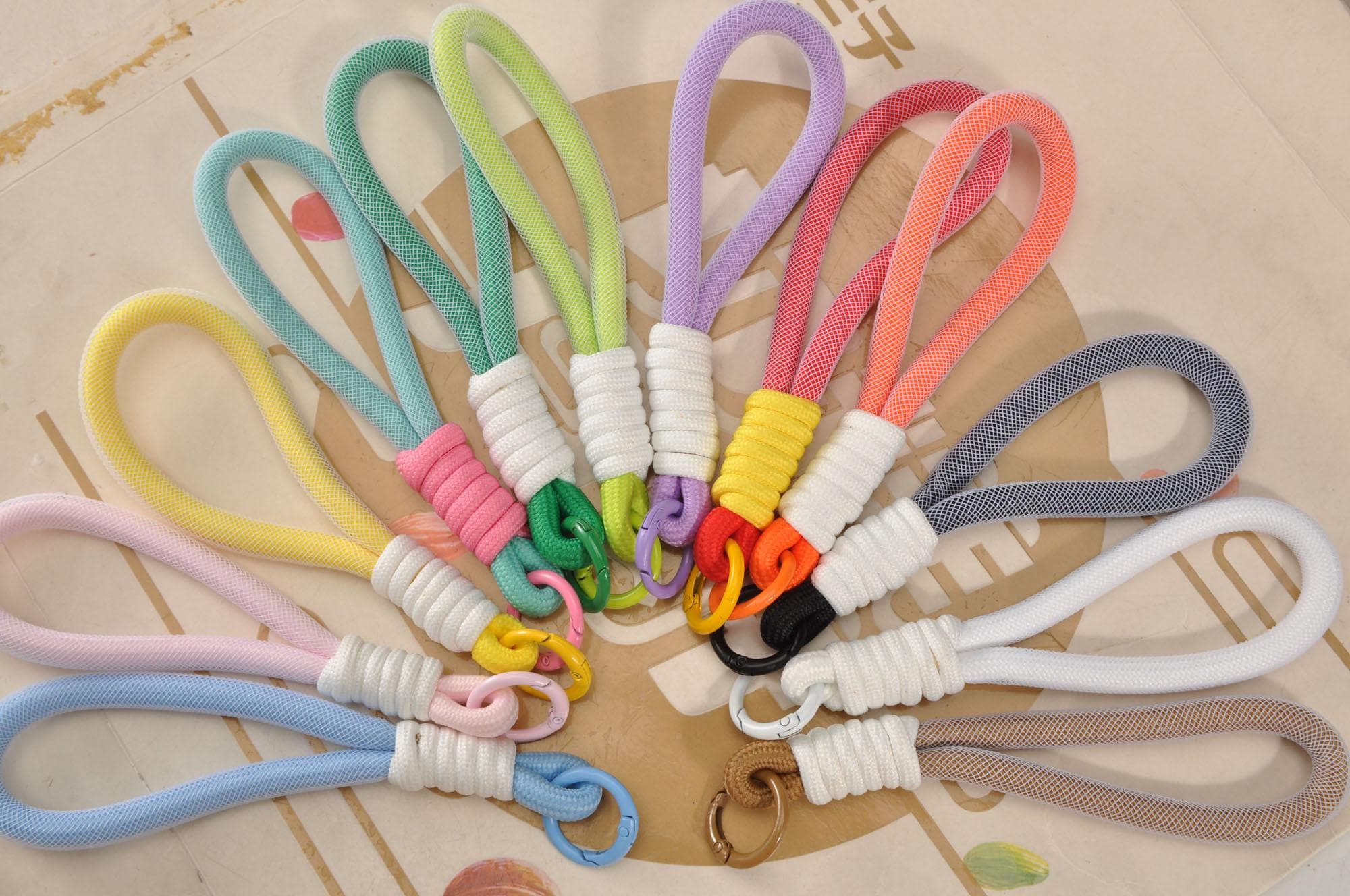 Knotted Rope Key Rings 1-100 Rope Loop Keychain Charm,colorful Paracord Knot, Key Ring ...