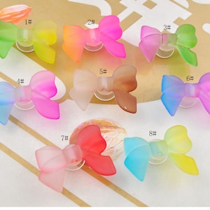 2Pcs-10pcs Matte Dual Color Bowknot Shoe Bucklets, 8 Colors Bow Shoe Charm, Handmade Bow Shoe Charm, Bow Shaped Shoe Charm Gift