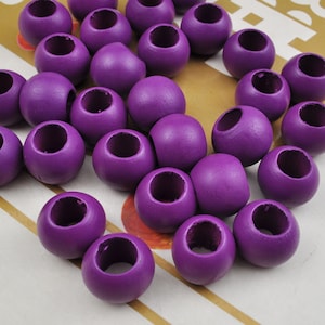 Wholesale Purplish Red Natural Wood Round Loose Beads,20/50 Round Wooden Beads Eco-Friendly 20mm Beads,10mm Hole,Jewelry DIY Wood Crafts
