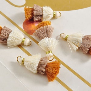 10-100Pcs Three Tier Tassel,1.5&quot; Handmade Cotton Tassel for Earring/Necklace Making,Tiered Tassels, DIY, Fashion Tassels,Jewelry Tassels