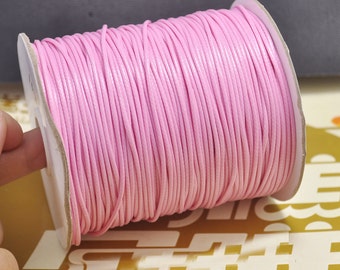 Wholesale 10Yds 1.5mm Wax Cords String Rope,Pink Waxed Polyester Thread,Jewelry Beading String, For Bracelet & Necklace Making