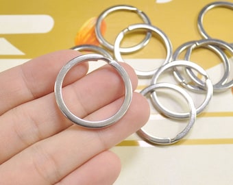 20 pezzi di portachiavi divisi, portachiavi placcati in argento, accessori per portachiavi, anelli portachiavi da 30 mm