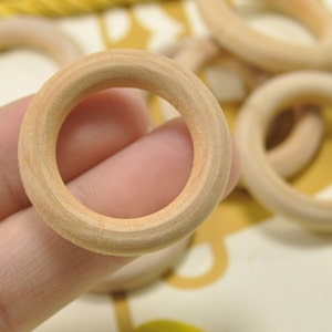 wholesale 100pcs Round Rings -34mm Wooden Ring natural unfinished Wood Rings,wood  ring pendant.