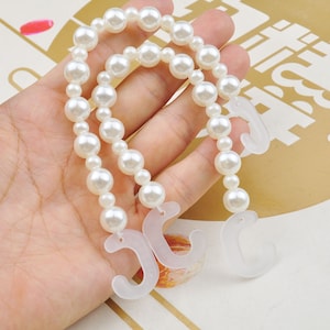 1/2 Strips Pearl Shoe Charm Chains,Plastic Pearl chain,Pearl Shoe Buckles,Summer Shoe Charm,DIY Shoe Accessories,Shoe Charm Gift
