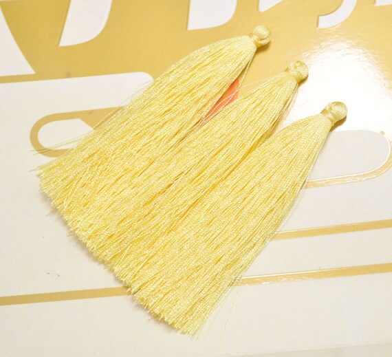 20pcs of 3.5 inch90mm Yellow Silk tassel pendantFringe Etsy