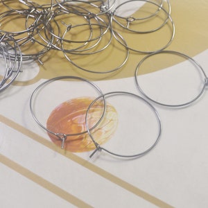 50/200Pcs Gunmetal Hoops Earwire,30mm Gunmetal Plated Beading Hoops, DIY Earring Hoops,Earring Findings,Gunmetal Plated Wine Charm Rings