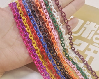 1-10pcs Oval Plastic Chain,Plastic Kawaii Chain Pick a Color 40cm length Jewelry Making Chain ,15.7 inches long