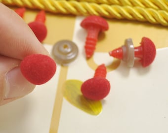 11x9.5mm Red Flocking Nose Safety Nose Triangle Nose Safety eye- 10pcs