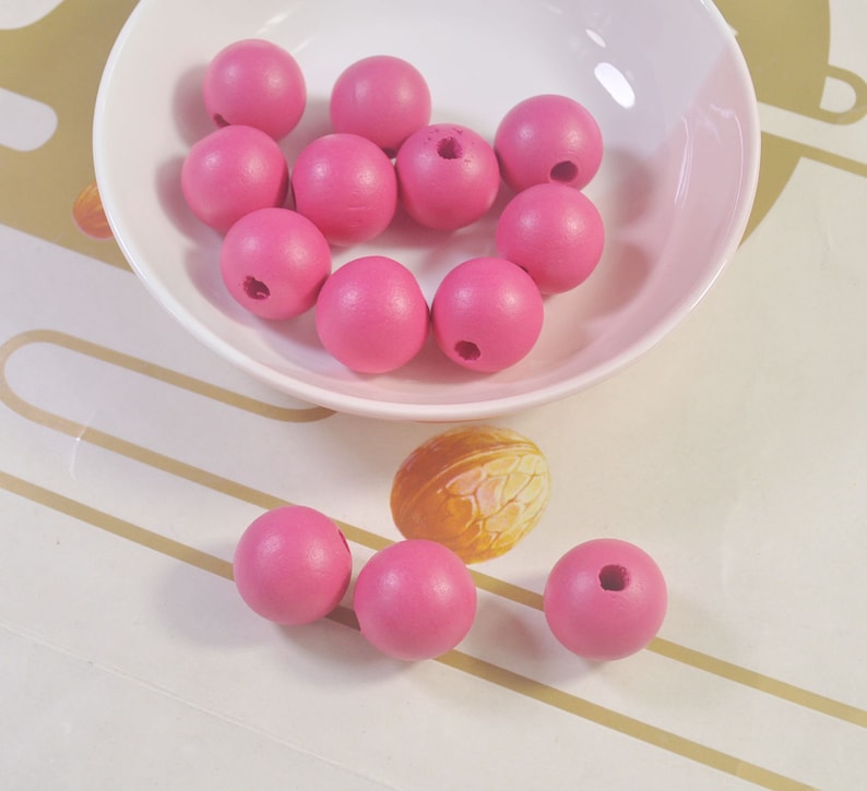 50Pcs Watermelon red Wooden Beads,20mm Round Wood beads,DIY Necklace Bracelet Jewelry Making,wood craft,Make jewellery for selling
