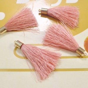 45mm tassel charm,Beige red silk tassel pendant,20pcs silky tassels,earring tassel,keychain tassel,bracelet tassel,necklace tassel-VC3770