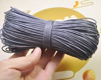 1.5mm Grey Waxed Cotton Cord, 20 Meters, Necklace Cord, Bracelet Cord,Waxed Cord, Beading / Craft and Jewelry Supplies -- VC319
