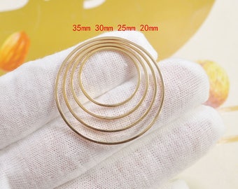 20mm/ 25mm/ 30mm/ 35mm /40mm Brass Connector - 30Pcs KC Gold Color Round Links - KC Gold circles rings.
