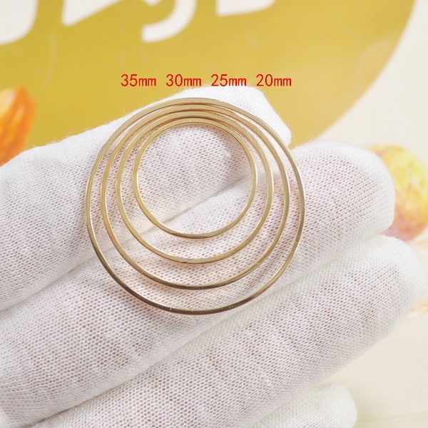 20mm/ 25mm/ 30mm/ 35mm /40mm Brass Connector - 30Pcs KC Gold Color Round Links - KC Gold circles rings.