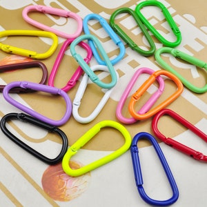 8/10/20/50Pcs Carabiner Clips Clasp,Multi Color Aluminum Carabiner key chain,Carabiner clips,Spring Hook Keyring,24x46mm image 3