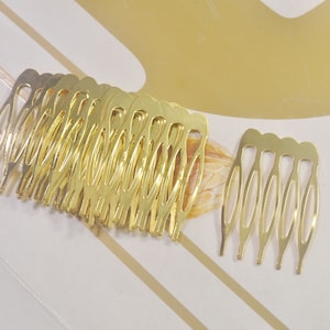 30Pcs 5 teeth Gold Metal Comb,Gold Plated Hair Combs,Wedding Bridal Comb,Hair Clip Accessories,Nickel Free,Lead Free