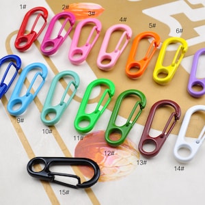 8/10/20/50Pcs Mixed Color D Shaped Lobster Clasps,D Clasp Key Chain,D Spring Push Gate for DIY Jewelry Finding Necklace Bracelet