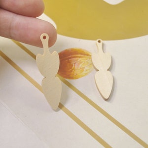 12Pcs,DIY Unfinished Laser Cut Wood Pendant,Natural Wood Earrings Blanks,Natural Wood Jewelry, Wood Shapes,Long wood Drop Shape - 45x13mm