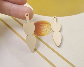 12 pezzi, ciondolo in legno tagliato al laser non finito fai da te, orecchini in legno naturale, gioielli in legno naturale, forme in legno, forma a goccia lunga in legno - 45 x 13 mm