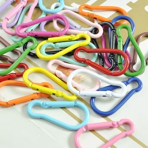 8/10/20/50Pcs Carabiner Clips Clasp,Multi Color Aluminum Carabiner key chain,Carabiner clips,Spring Hook Keyring,23x42mm