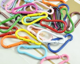 8/10/20/50Pcs Carabiner Clips Clasp,Multi Color Aluminum Carabiner key chain,Carabiner clips,Spring Hook Keyring,23x42mm