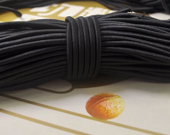 5Yds Black Elastic Cord,4mm Round Elastic Cord,stretch cord,Stretch Drawstring,Elastic Rope Craft DIY,Nylon wrapped Rubber