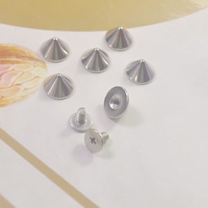 Wholesale Cone Rivets Screw Punk Studs,10/30pcs Silver Screw Back Spike Cone Stud Punk Rivet For Art, Clothing, Leather Craft, Bag,6x9mm