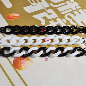 Chain shoe charms,Black/White Shoe Charms,Shoe Charm Chain for Shoe,Acrylic link chain,Shoe Decoration