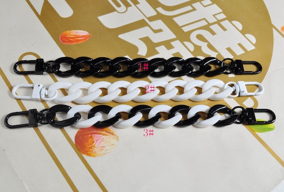 Chain shoe charms,Black/White Shoe Charms,Shoe Charm Chain for Shoe,Acrylic link chain,Shoe Decoration
