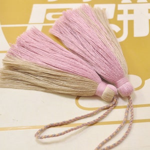 Large Cotton Tassel,2Pcs,Handmade Mala Tassels,Khaki & Dusty Pink tassel,Tassel with Rope, Boho,Tassel Supplier,DIY Tassel Making--VC16#