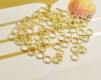 Jump ring,Open Jump rings,200Pcs Gold Plated Jump Rings-6mm