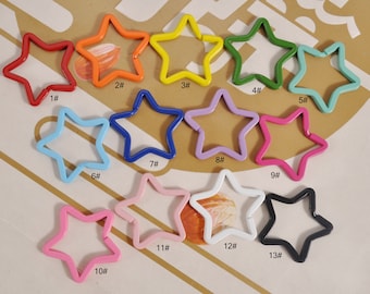 13 couleurs, 20Pcs Star Split Key Rings, Color Key Rings, Split Keychain Rings, Star Key Ring Findings, Star keychain rings 35mm