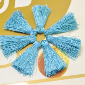 Blue lake Mini silky tassel,50pcs 1&quot; inch silk tassel,Earring tassel,necklace tassel,Fringe Tassel,Handmade tassel for making jewelry