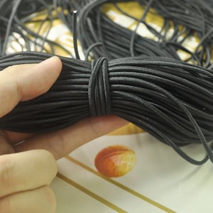 5 metri 2,5 mm cavo elastico rotondo,cavo tratto di scavo nero, corda elastica allungamento,Beading Cord,maschere DYI, gioielli,Nylon avvolto Gomma.