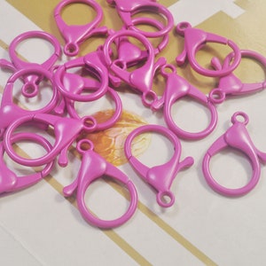8Pcs Large Lobster Clasp, Rose red large clasp, Claw Clasps, Parrot Clasps, Keychain Clasp, 34x23mm