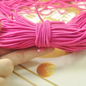 5 meters 2.5mm round elastic cord,Rose Stretch cord, stretch elastic string,Beading Cord,DYI masks, jewellery,Nylon wrapped Rubber.
