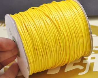 Wholesale 10Yds 1.5mm Wax Cords String Rope,Yellow Waxed Polyester Thread,Jewelry Beading String, For Bracelet & Necklace Making