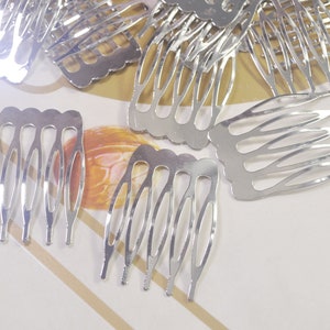 30Pcs 5 teeth Silver Metal Comb,Silver Plated Hair Combs,Wedding Bridal Comb,Hair Clip Accessories,Nickel Free,Lead Free