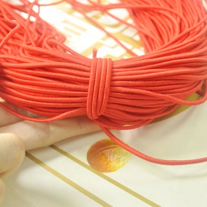 5 meters 2.5mm round elastic cord,Red Stretch cord, stretch elastic string,Beading Cord,DYI masks, jewellery,Nylon wrapped Rubber.