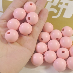 50Pcs Pastel pink Wooden Beads,20mm Round Wood beads,DIY Necklace Bracelet Jewelry Making,wood craft,Make jewellery for selling
